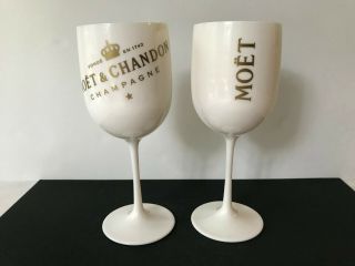 Moet Chandon Ice Imperial White Acrylic Champagne Glasses Goblets Guc