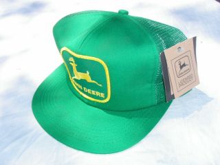 Vintage John Deere Hat Cap Adjustable Size Mesh Back Trucker Hat With Tags