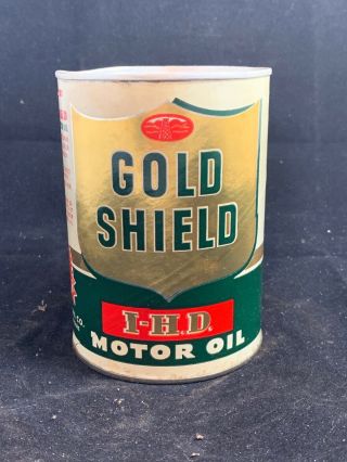 Gold Shield I - H.  D.  Quart Motor Oil Can