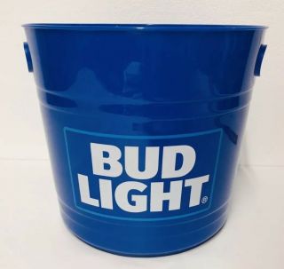 Budweiser Bud Light Blue Plastic Beer Ice Bucket Cooler Barware Gift Basket