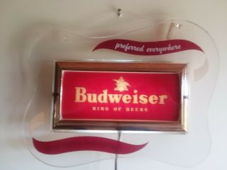 Vintage Budweiser Lighted Two Sided Sign (rare 1950s)