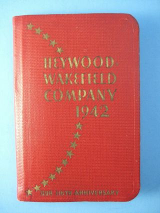 1942 Heywood Wakefield Furniture Company Pocket Calendar Advertising Giveaway