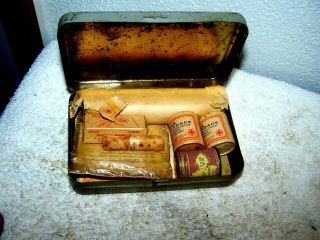 Vintage Johnson First Aid Kit Full Of Stuff