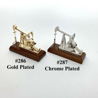 Oilfield Gifts Gold Oil Well Pump Jack Model Trophy Collectible Sticker Keychain