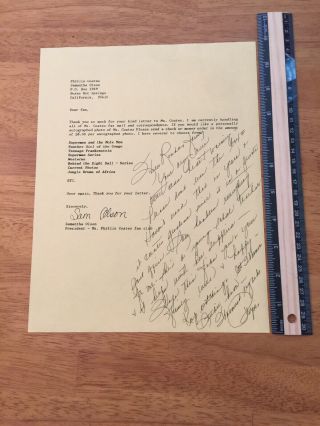 Phyllis Coates Autographed Letter - A Collectors Must Have