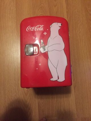 Coca Cola Polar Bear Mini Fridge Portable 6 - Can Refrigerator/warmer - Ac/dc