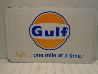 Gulf 2 sided Tin Sign with Mounting Frame 4