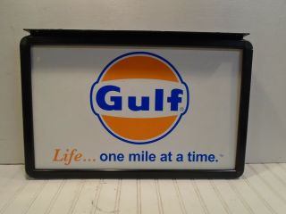 Gulf 2 sided Tin Sign with Mounting Frame 5