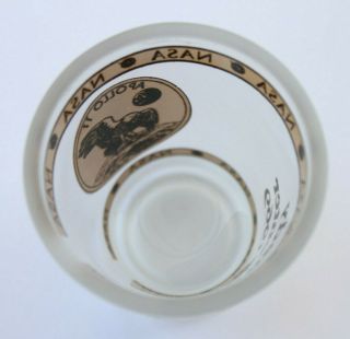 NASA Kennedy Space Center Apollo 11 Frosted Shot Glass Gold Accent Souvenir 1969 3