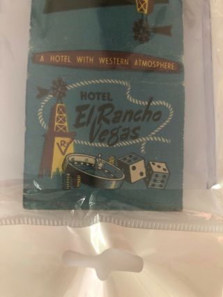 Rare Vintage Las Vegas Matchbook Hotel El Rancho Display Feature Unstruck 3