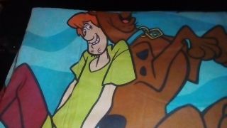 1980s Collectable Scooby Doo Glow N The Dark Twin Size Reversable Blanket