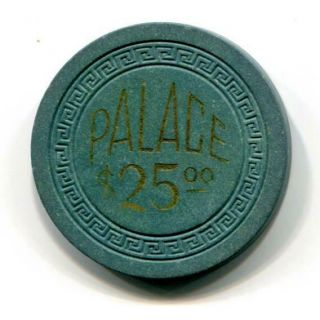 Reno Nv Palace Club $25 Casino Chip Small Key 1950s Cr N7200