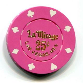 Las Vegas Nv La Mirage 25¢ Casino Chip 8 Suits 1986 Cr N1838