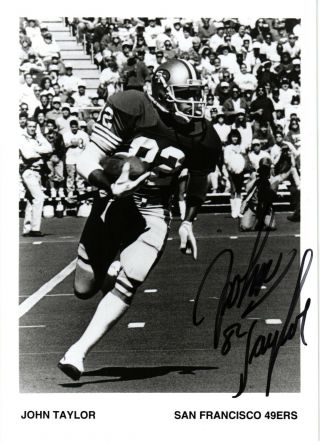 Authentic Hand Signed B&w Photo Of John Taylor (sf 49ers)