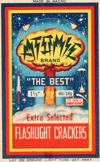 Atomic Brand Firecracker Brick Label,  Class 3,  80/16 