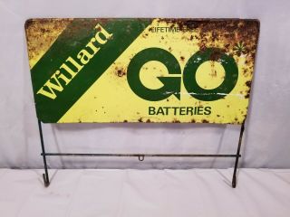 Vintage Go Willard Battery Batteries Metal Sign