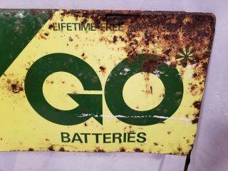 Vintage GO Willard Battery Batteries Metal Sign 2