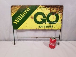 Vintage GO Willard Battery Batteries Metal Sign 4