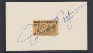James E.  Clyburn,  Moc South Carolina,  Signed 6c Sc Settlement Stamp On 3x5 Card