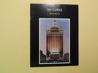Claridge Hotel Casino Atlantic City Jersey Vintage Room Service Menu Booklet