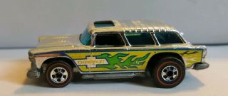 VINTAGE 1969 HOT WHEELS RED LINE SILVER ALIVE 55,  CHEVY BEL AIR NOMAD,  HONG KONG 2