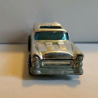 VINTAGE 1969 HOT WHEELS RED LINE SILVER ALIVE 55,  CHEVY BEL AIR NOMAD,  HONG KONG 3