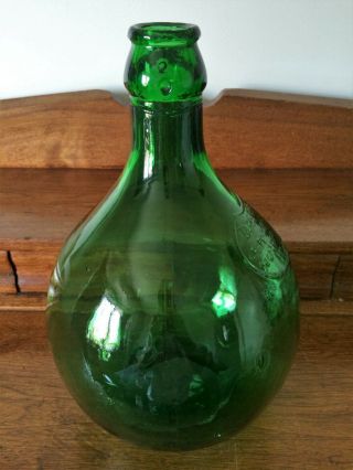 Vintage MCM Green Pressed Glass Darrigo ' s Grape Juice Ltd.  Large Bottle 3