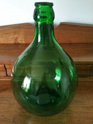 Vintage MCM Green Pressed Glass Darrigo ' s Grape Juice Ltd.  Large Bottle 4