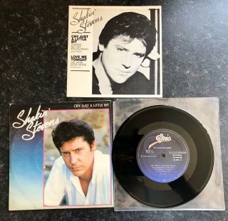 Shakin’ Stevens Cry Just A Little Bit 7” Brazil Gold Stamped Promo With Insert