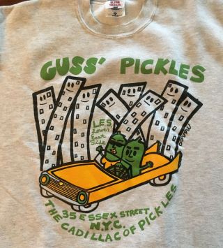Guss ' Pickles Lower East Side The Cadillac of Pickles Orig.  VTG Sweatshirt XL 3