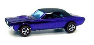 1968 Hot Wheels Redline Custom Cougar Spectraflame Purple W/ Dark Int Black Roof