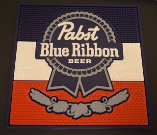 Pabst Blue Ribbon Pbr Wait Station Rubber Spill Mat Bar Coaster