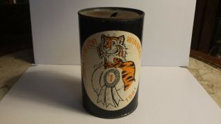 Vintage Exxon Tiger Advertising Oil Can Bank 1981 " Safety Is For Winners " Rare