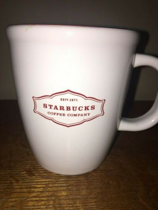 Starbucks 2006 Classic Abbey 13 Oz Ceramic Mug Coffee Cup Tea Red White