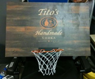 Tito’s Vodka Wooden Basketball Hoop Sign Approx.  36x23 Inch