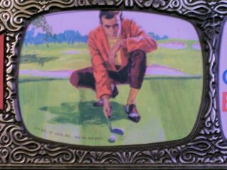 Vintage Budweiser Beer Sign Rare plastic golfer 1960 ' s 4