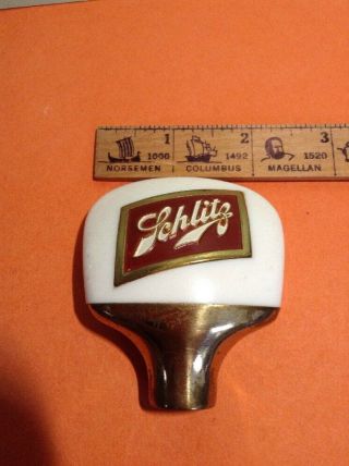 Vintage Schlitz Porcelain Beer Tap Handle 4