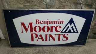 1950’s - 60’s Benjamin Moore Embossed Paint Store Sign 6ft X 3ft