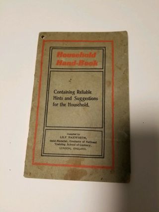 Antique 1906 Household Hand Book,  Rumford Baking Powder Advertisement