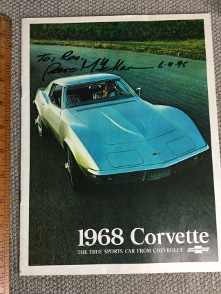 1968 Chevrolet Corvette Brochure Autographed By Dave Mclellan Corvette Engineer