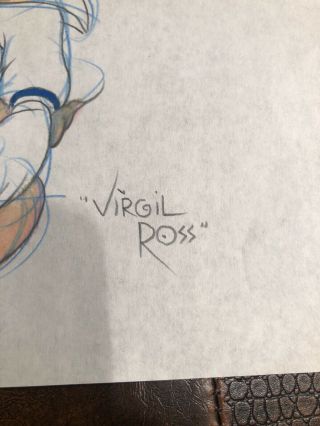 Virgil Ross Sketch - Porky Pig Sailor.  Signed 12.  5x10.  5” 3