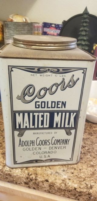 Vintage Coors Brewing Company 10 Pound Malted Milk Can Beer