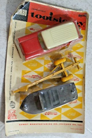 Vtg Jumbo Tootsietoy Ford Country Sedan,  Boat And Trailer,  In