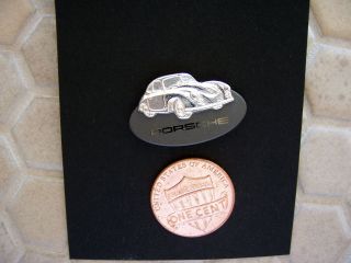 Porsche Official Dealer Issued 356 Gmund Coupe Lapel Pin Silver Rhodium Nib