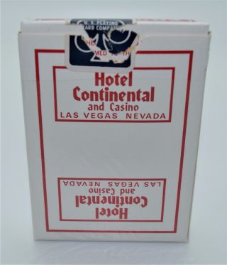 Casino Playing Cards - Continental Hotel Red Deck Las Vegas Nevada Uncut