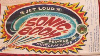 Sonic Boom Jet Loud Firecrackers Pack Label Bango Brand 18 Pk 2 " Hong Kong