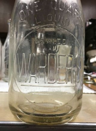 RARE Grafton WV West Virginia WARDER’S DAIRY Quart Milk Bottle Thornton Webster 2
