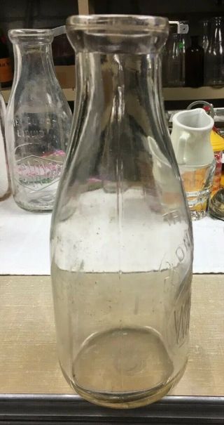 RARE Grafton WV West Virginia WARDER’S DAIRY Quart Milk Bottle Thornton Webster 5