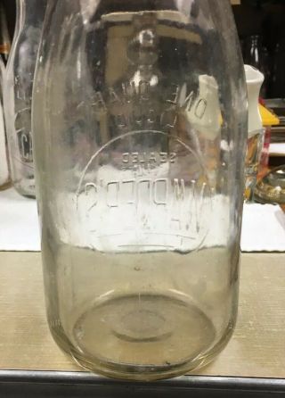 RARE Grafton WV West Virginia WARDER’S DAIRY Quart Milk Bottle Thornton Webster 7