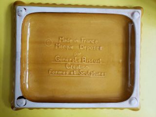 Lu Petit - Beurre Nantes Pottery France Biscuit Advertising Footed Hot Plate 2